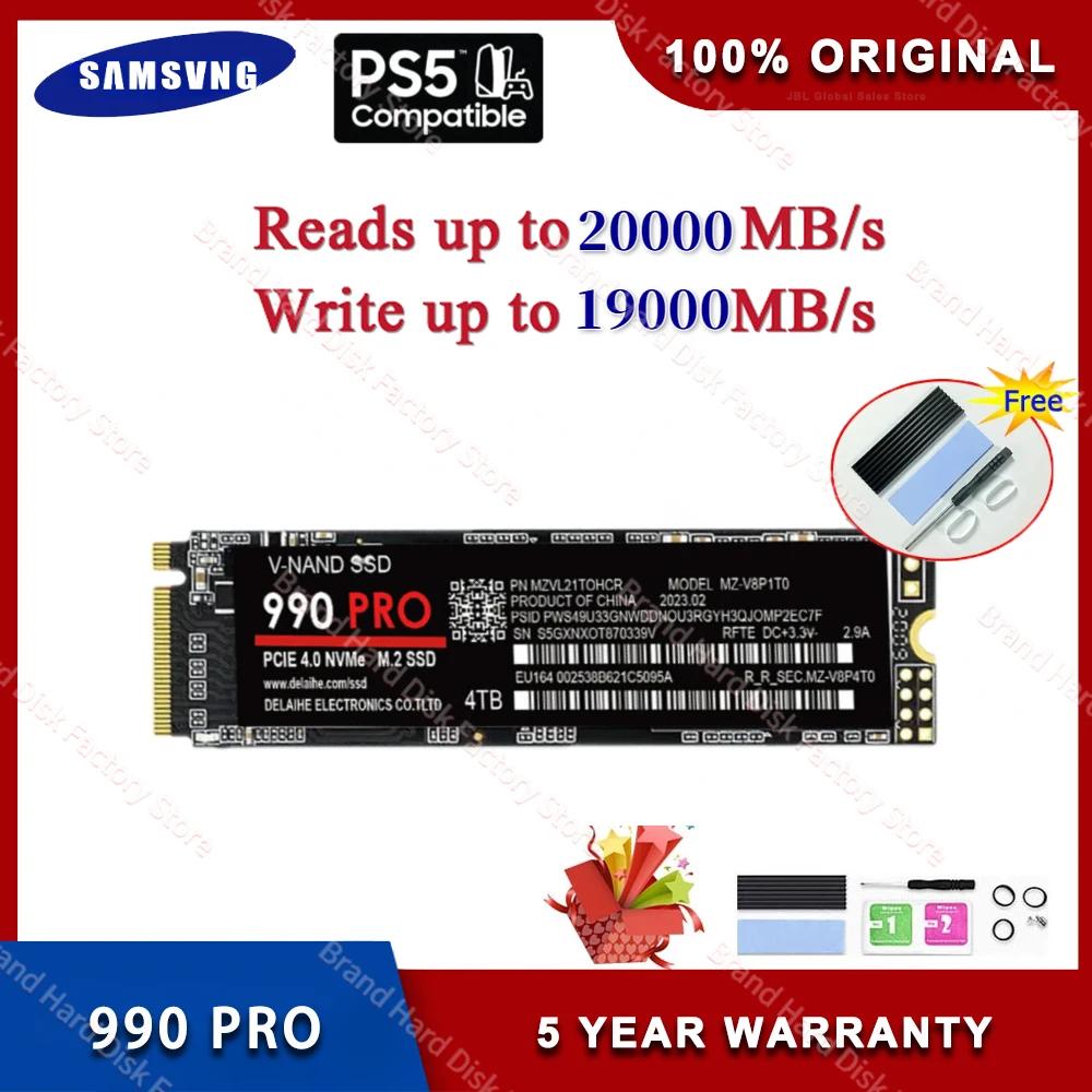 ޴ 990 PRO  ָ Ʈ ϵ ̺, Ʈ ũž Sata Ssd Nvme M2, 1TB, 2TB, 2280 PCIe 4.0 M.2, MLC PC Ps5